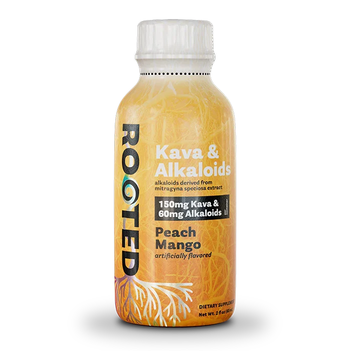 Rooted (Kava and Alkaloids) Shot – Peach Mango Flavor 60ml