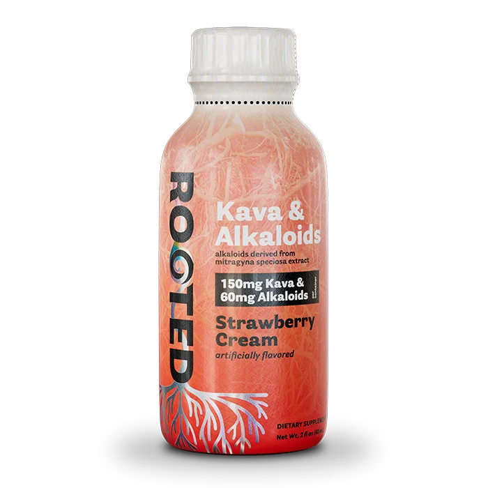 Rooted (Kava and Alkaloids) Shot - Strawberry Cream Flavor 60ml